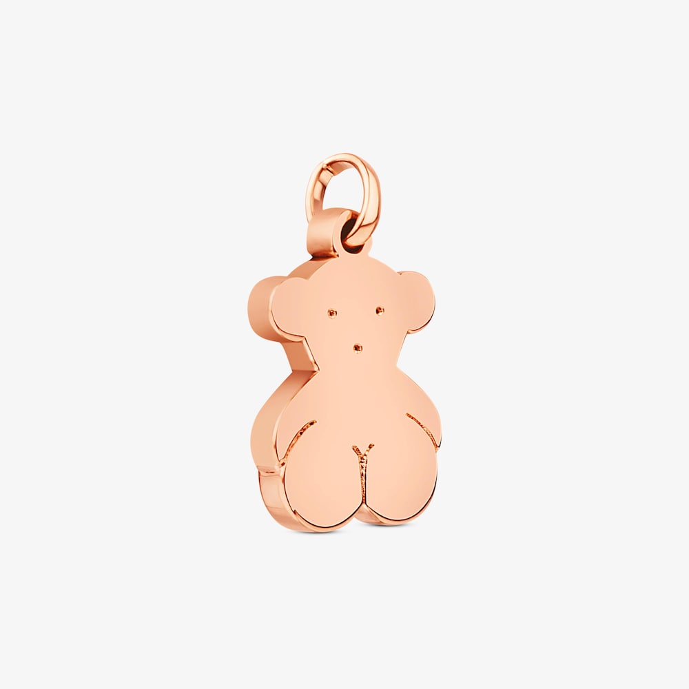 Colgante grande oso con ba&ntilde;o de oro rosa 18 kt sobre plata Sweet Dolls