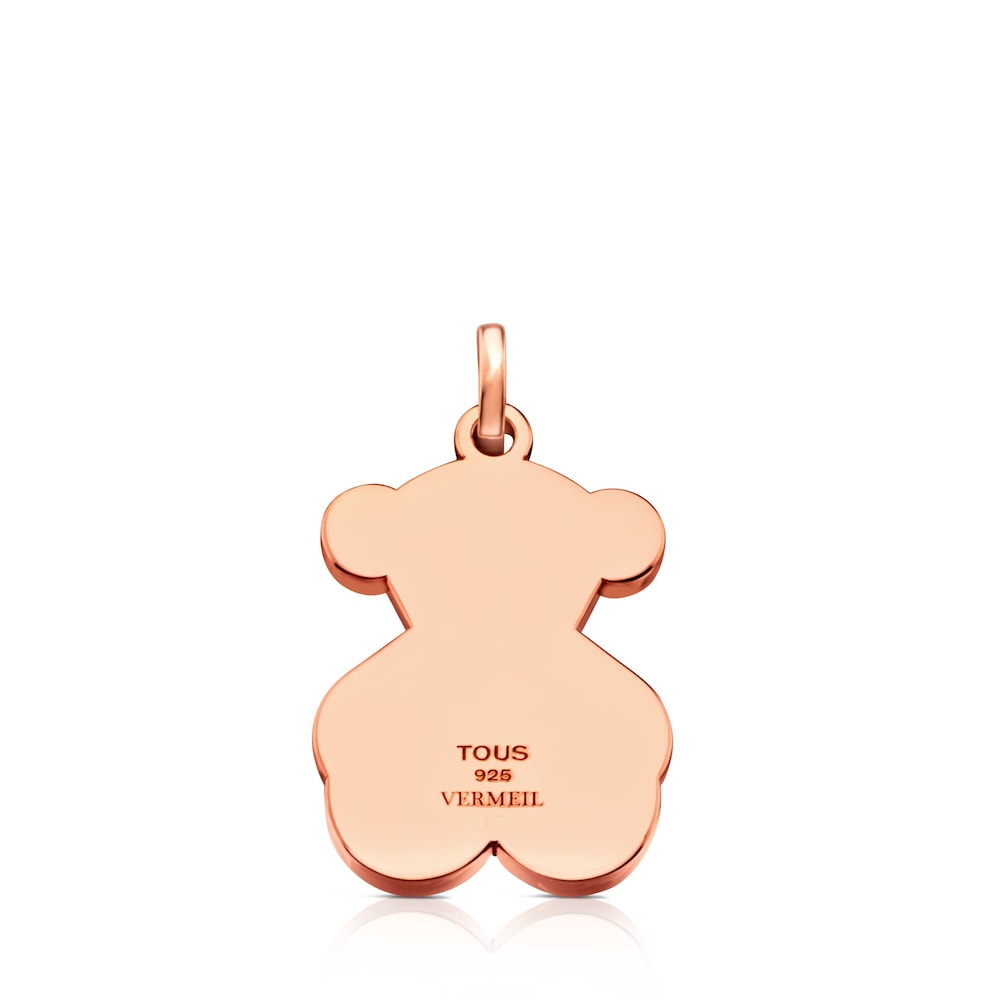 Rose Silver Vermeil Sweet Dolls bear Pendant