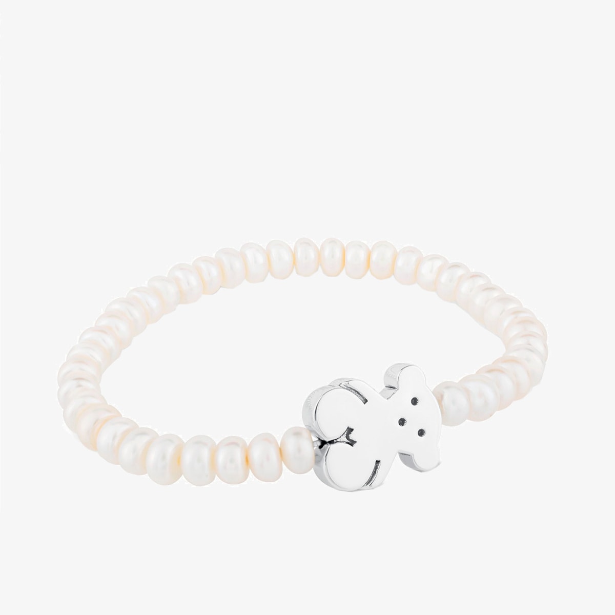 Tous - Pulsera De Perlas Y Motivo Oso De Plata Sweet Dolls - Blanco