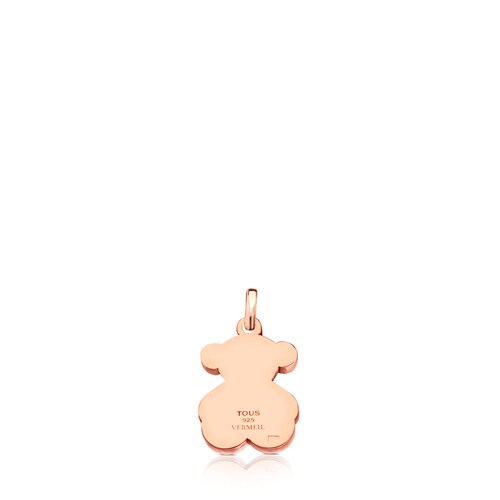 Medium Rose Silver Vermeil Sweet Dolls bear Pendant