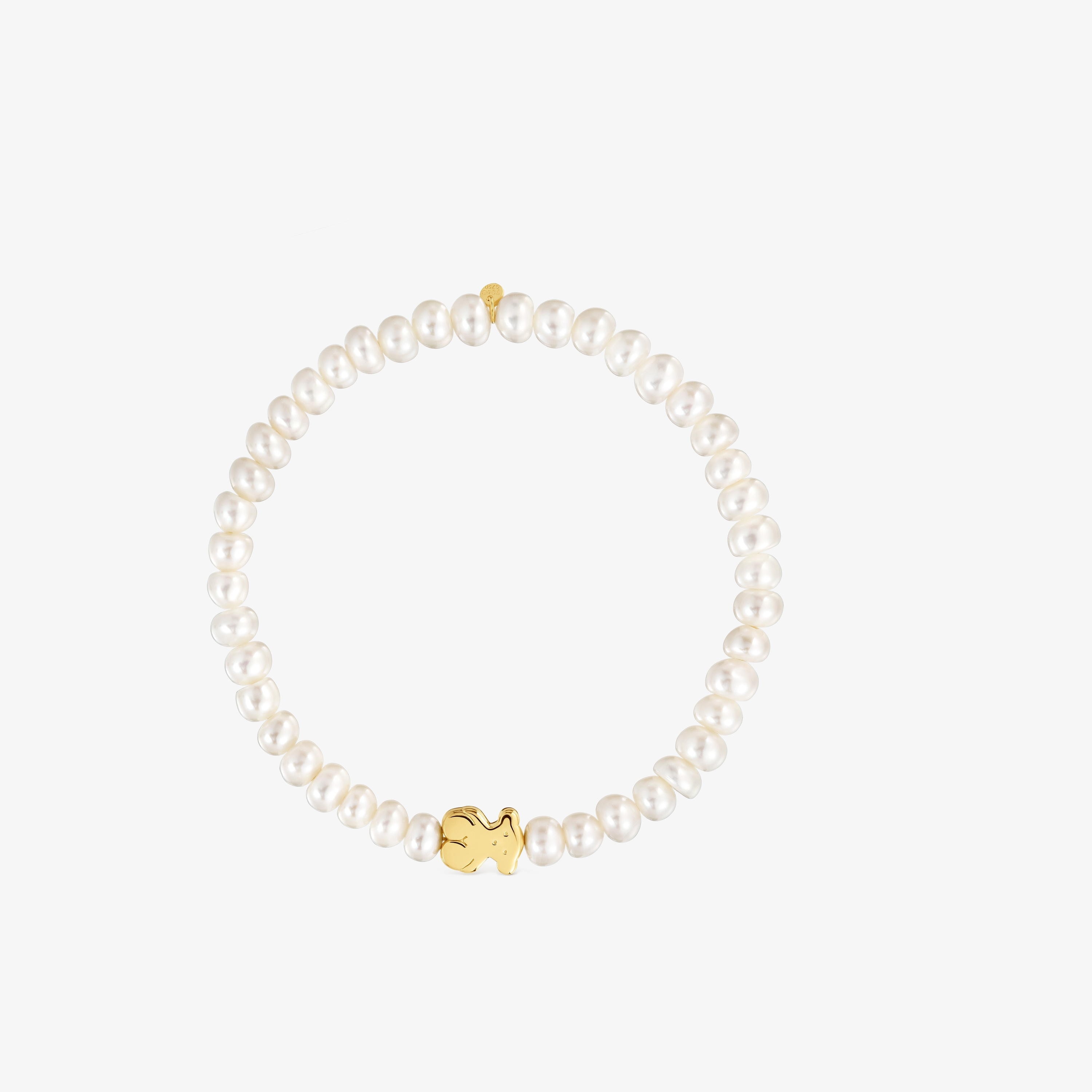 18K solid gold Sweet Dolls Bracelet with pearls and Bear motif | TOUS