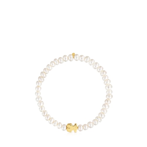 Gold Sweet Dolls Bracelet with pearls and Bear motif