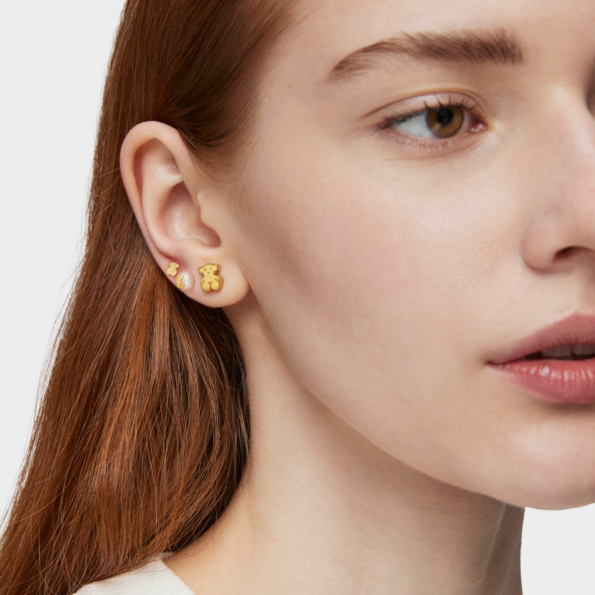 Gold Sweet Dolls Earrings Bear motif Push back