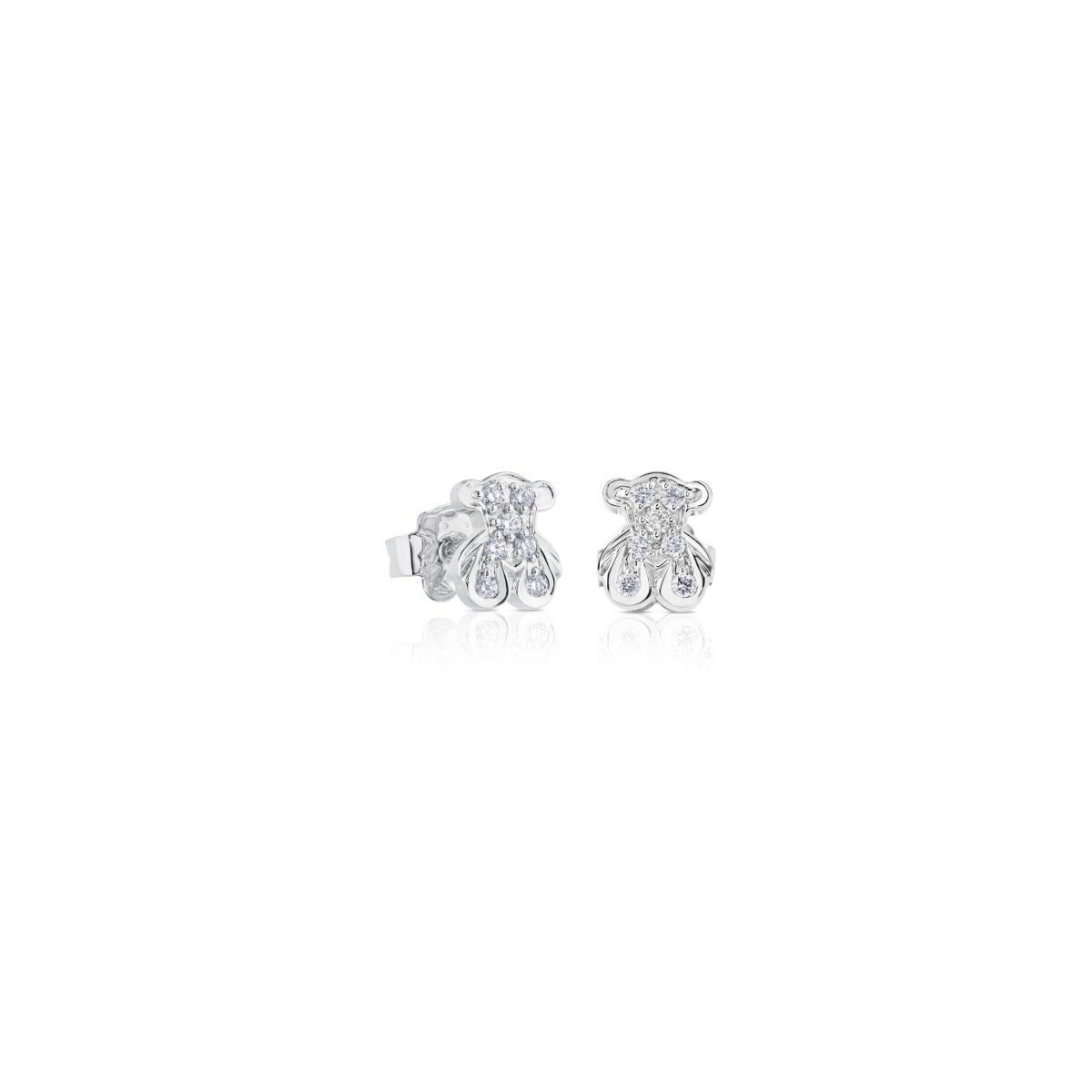White Gold TOUS Bear Earrings with Diamonds Bear motif