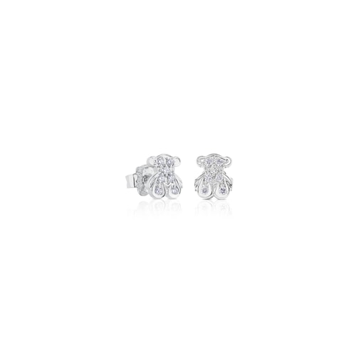 White Gold TOUS Bear Earrings with Diamonds Bear motif