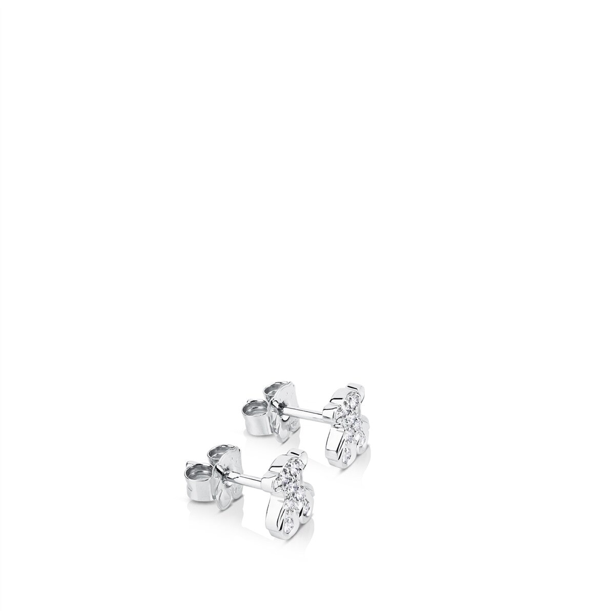White Gold TOUS Bear Earrings with Diamonds Bear motif