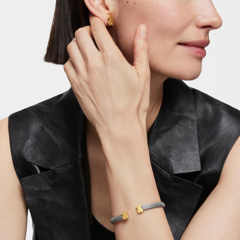 Bracciale Icon Mesh in oro e acciaio