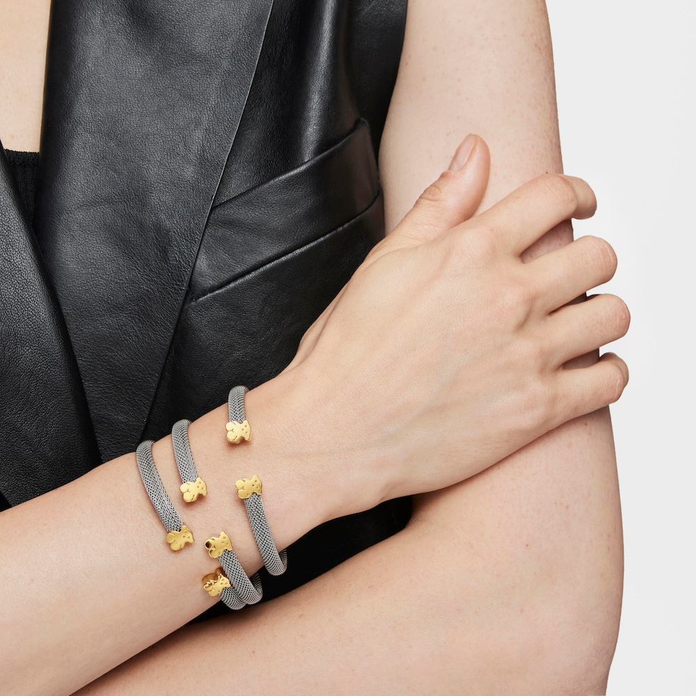 Bracciale Icon Mesh in oro e acciaio