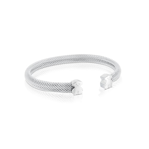 Mesh TOUS Silver Bangle Bear motif
