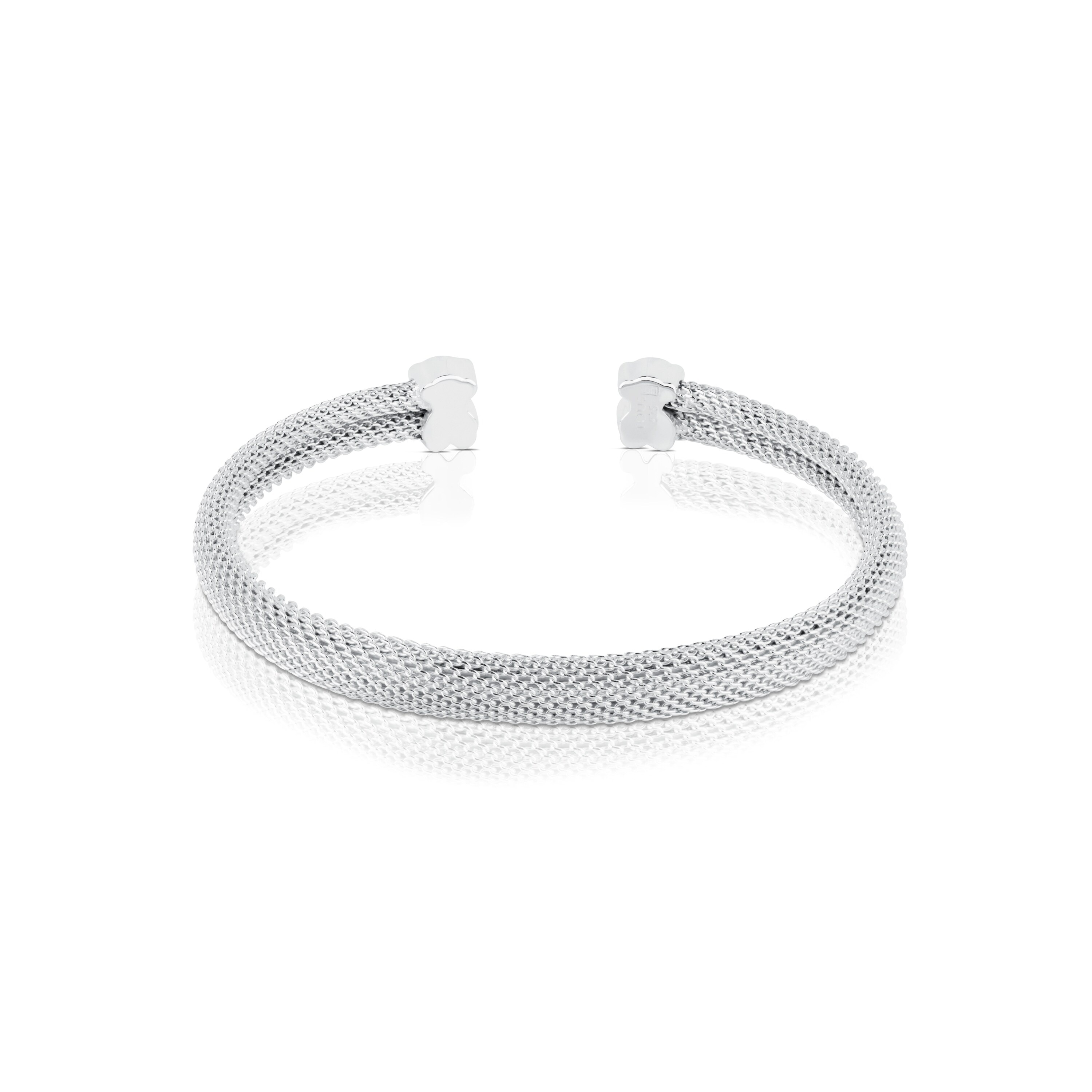 Mesh TOUS Silver Bangle Bear motif