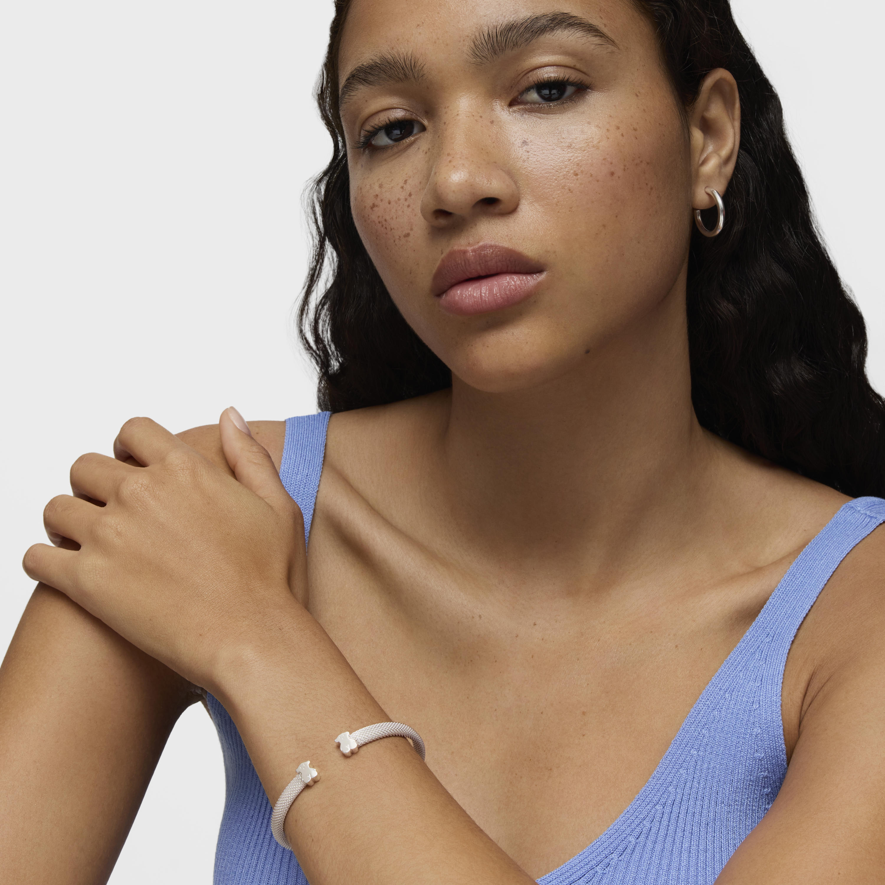 Mesh TOUS Silver Bangle Bear motif