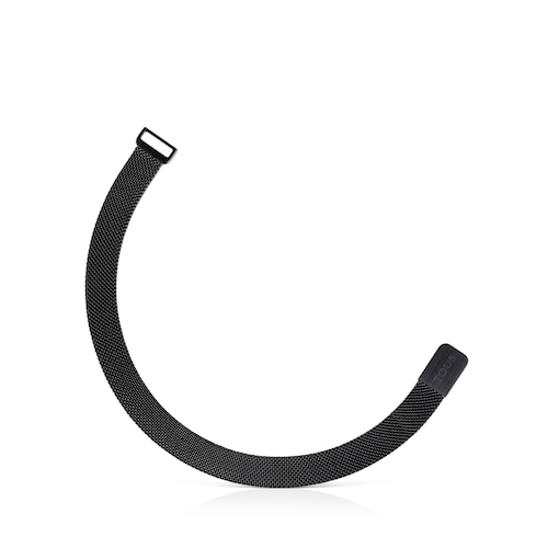 Black IP Steel Mesh Bracelet with magnet closure