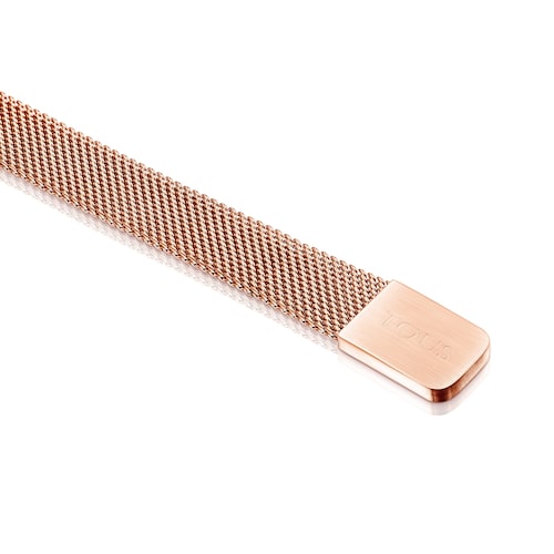 Pulsera de acero IP rosado Mesh