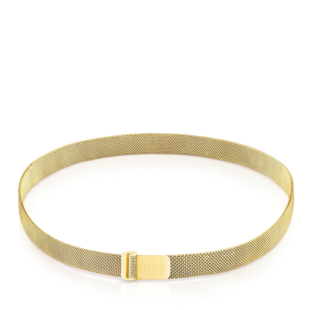 Gold-colored IP Steel Mesh Choker