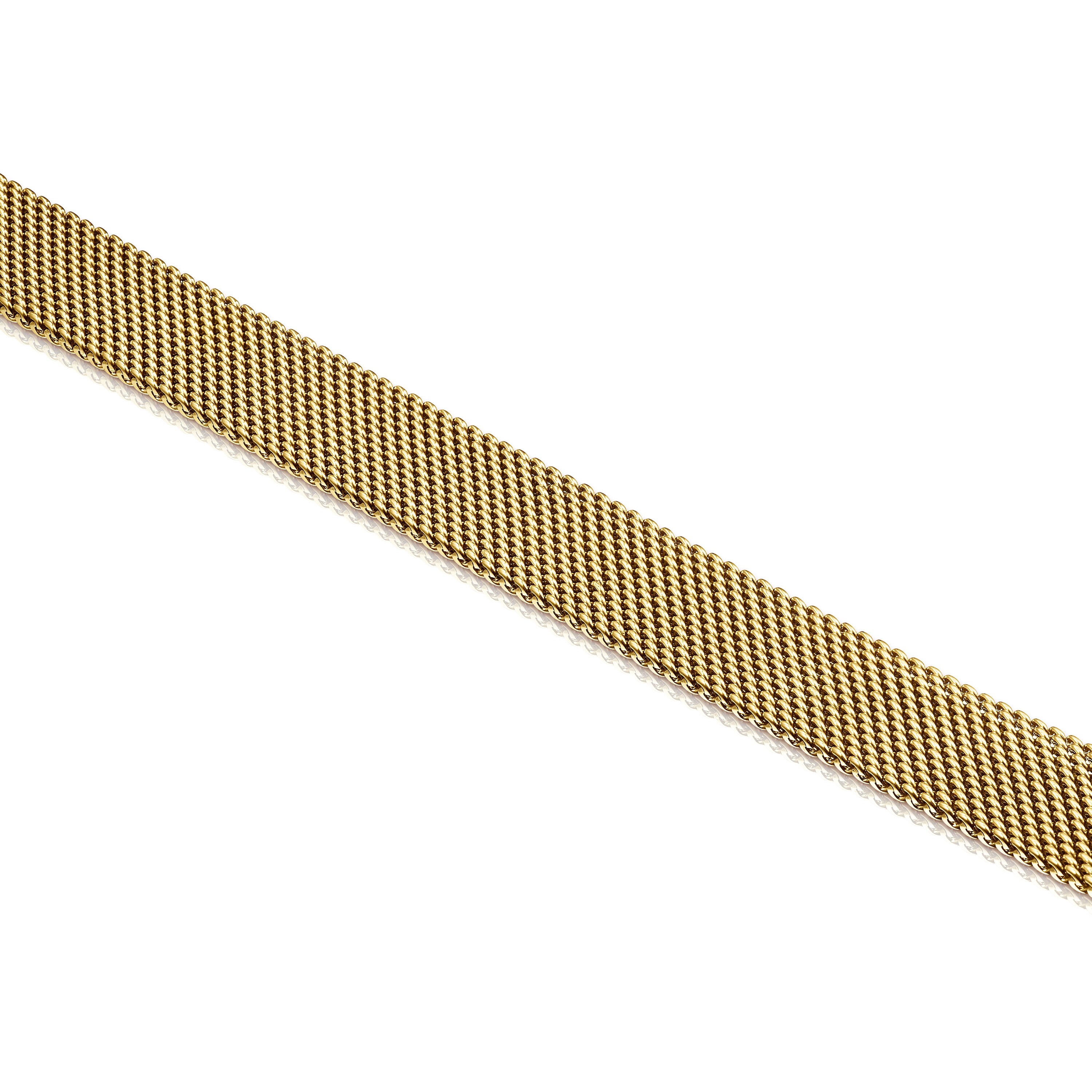 Gold-colored IP Steel Mesh Choker