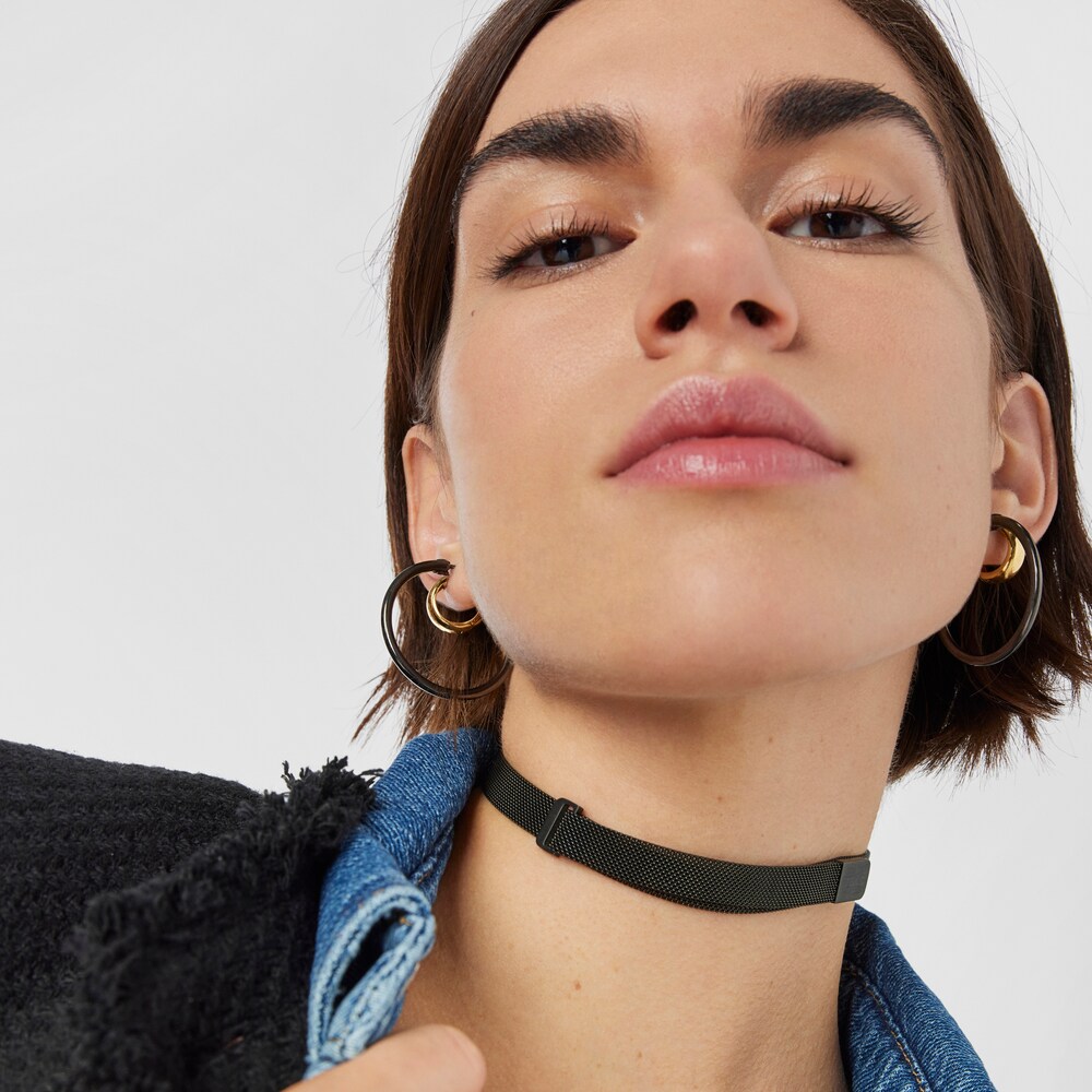 Gargantilla de acero IP negro Mesh