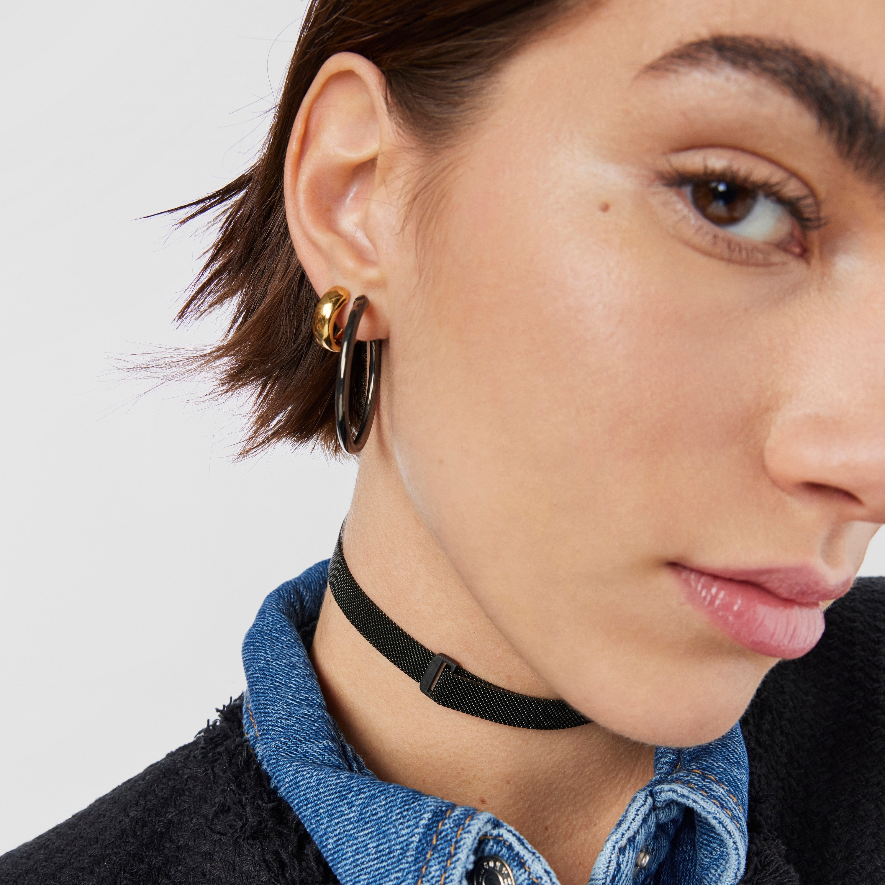 Black IP Steel Mesh Choker