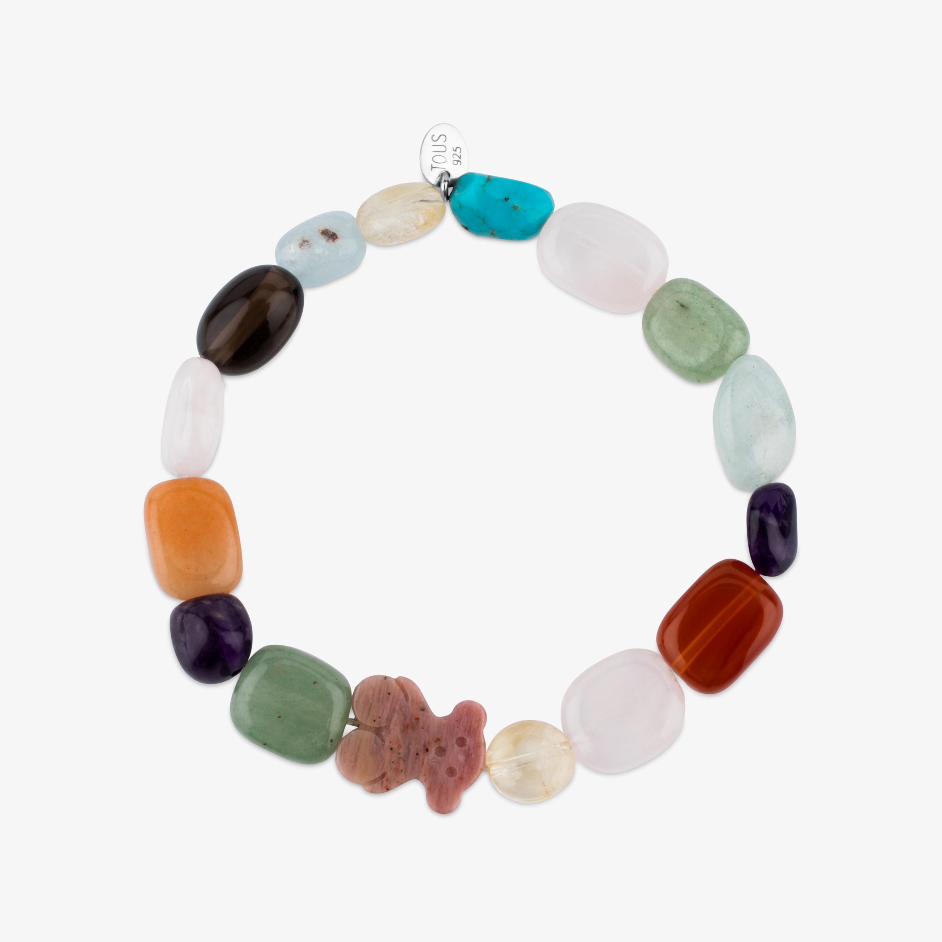 Silver TOUS Color Bracelet with rhodonite
