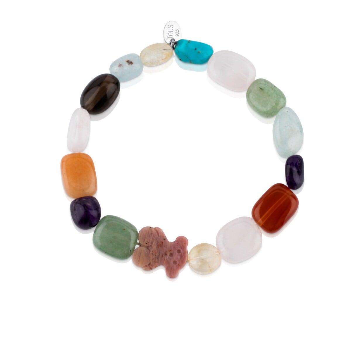 Silver TOUS Color Bracelet with rhodonite