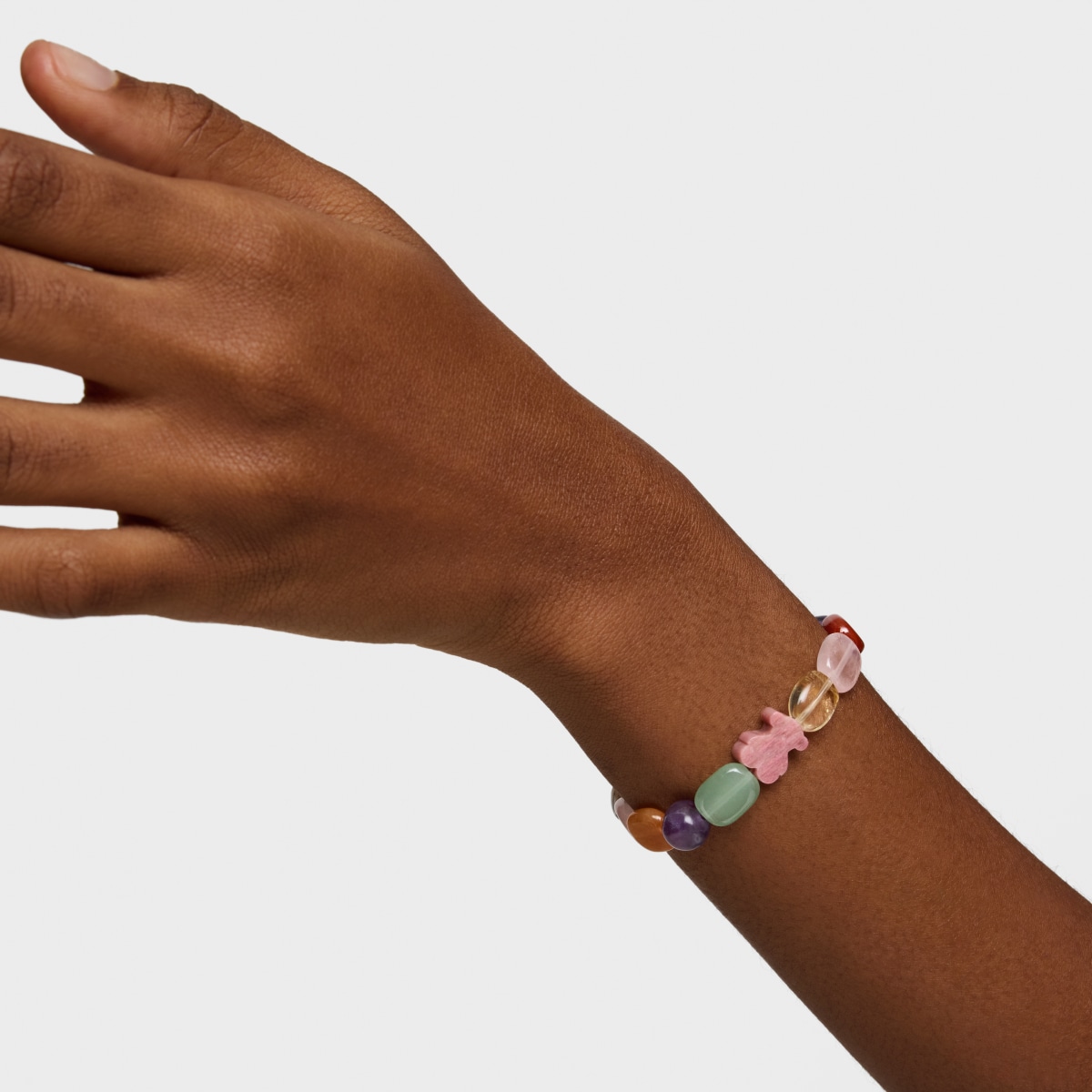 Silver TOUS Color Bracelet with rhodonite