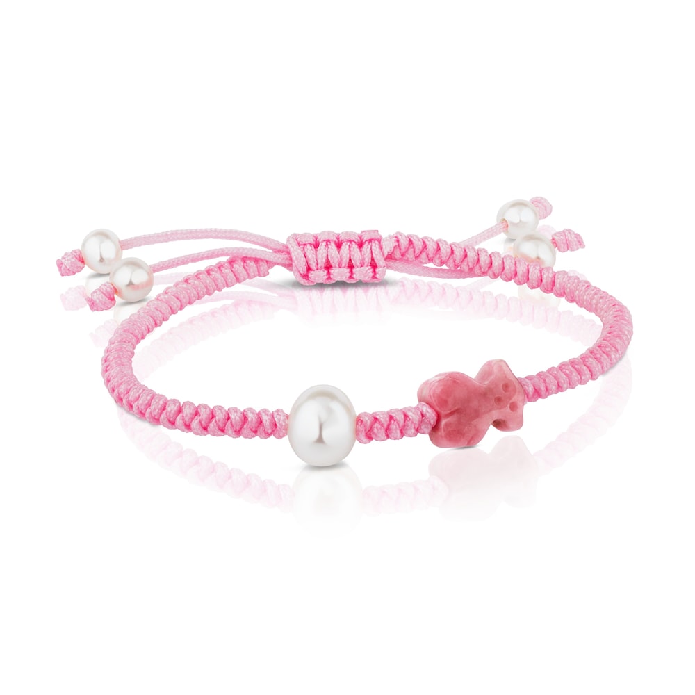 Pulsera de rodonita y perlas cultivadas Tibet