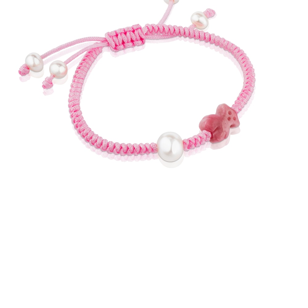 Pulsera de rodonita y perlas cultivadas Tibet