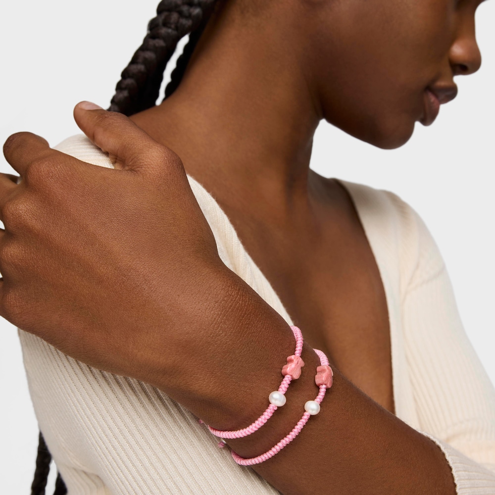 Pulsera de rodonita y perlas cultivadas Tibet