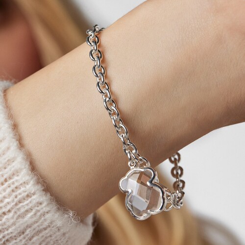 Pulsera de plata y cristal de roca Sweet Dolls Color