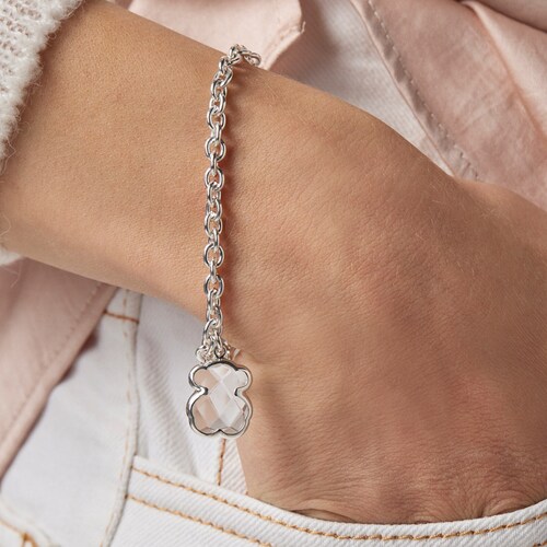 Pulsera de plata y cristal de roca Sweet Dolls Color