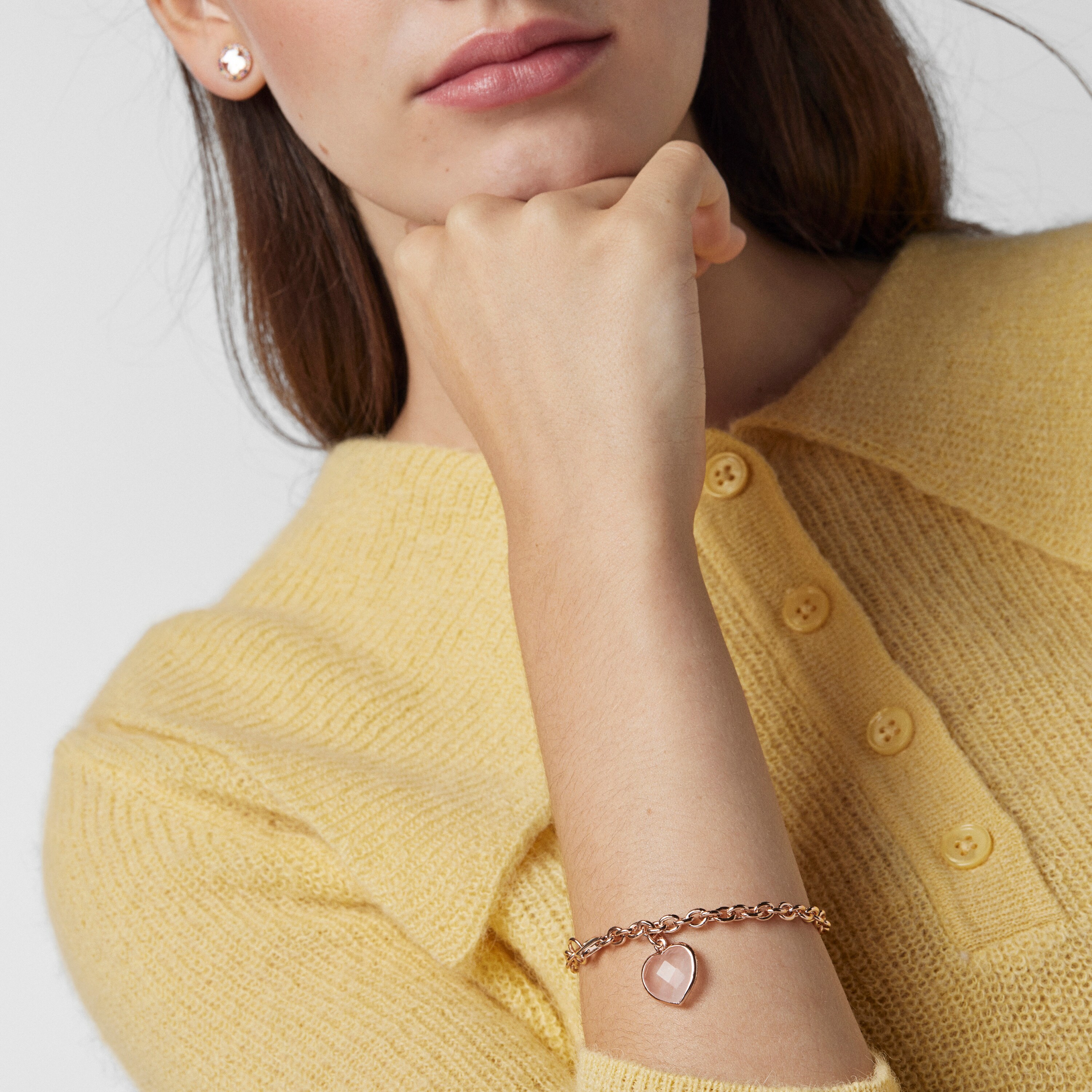 Rose 18K gold vermeil and pink Quartz Sweet Dolls Color Bracelet