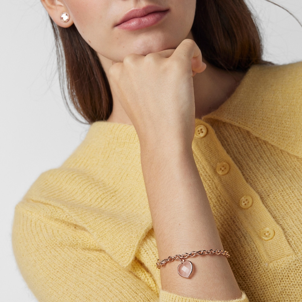 Rose 18K gold vermeil and pink Quartz Sweet Dolls Color Bracelet