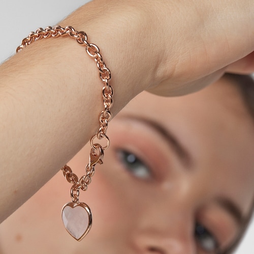 Pulseira Sweet Dolls Color em Prata Vermeil rosa e Quartzo rosa