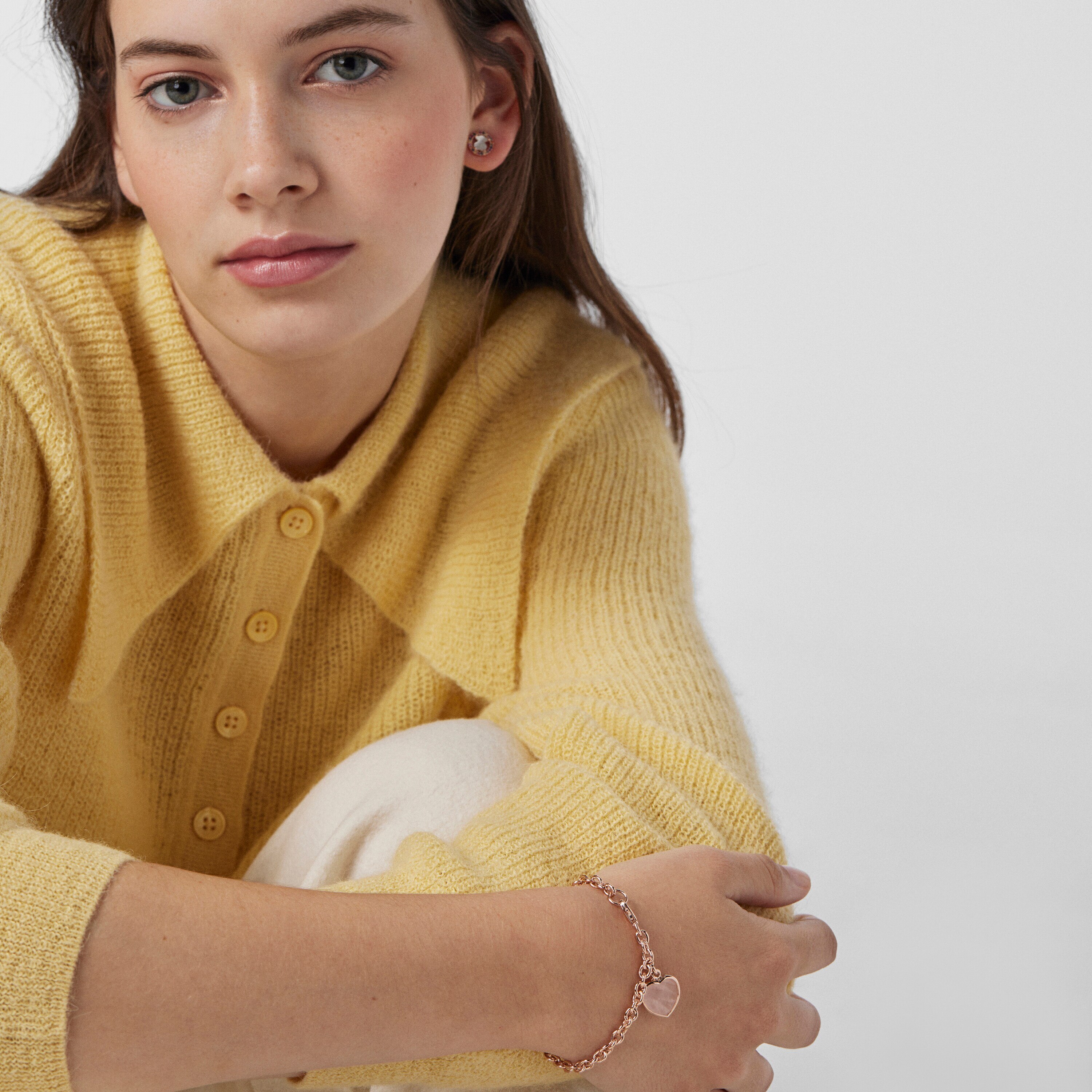 Rose Silver Vermeil and pink Quartz Sweet Dolls Color Bracelet