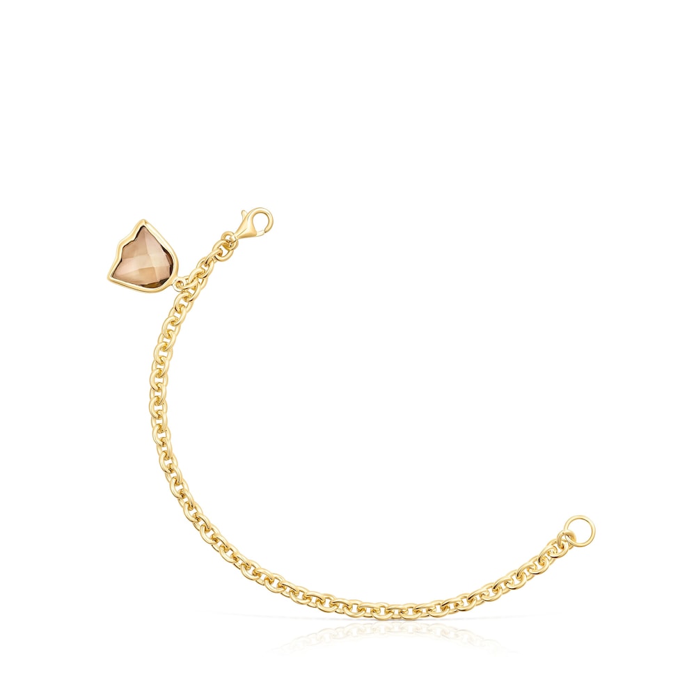 Silver Vermeil and smokey Quartz Sweet Dolls Color Bracelet