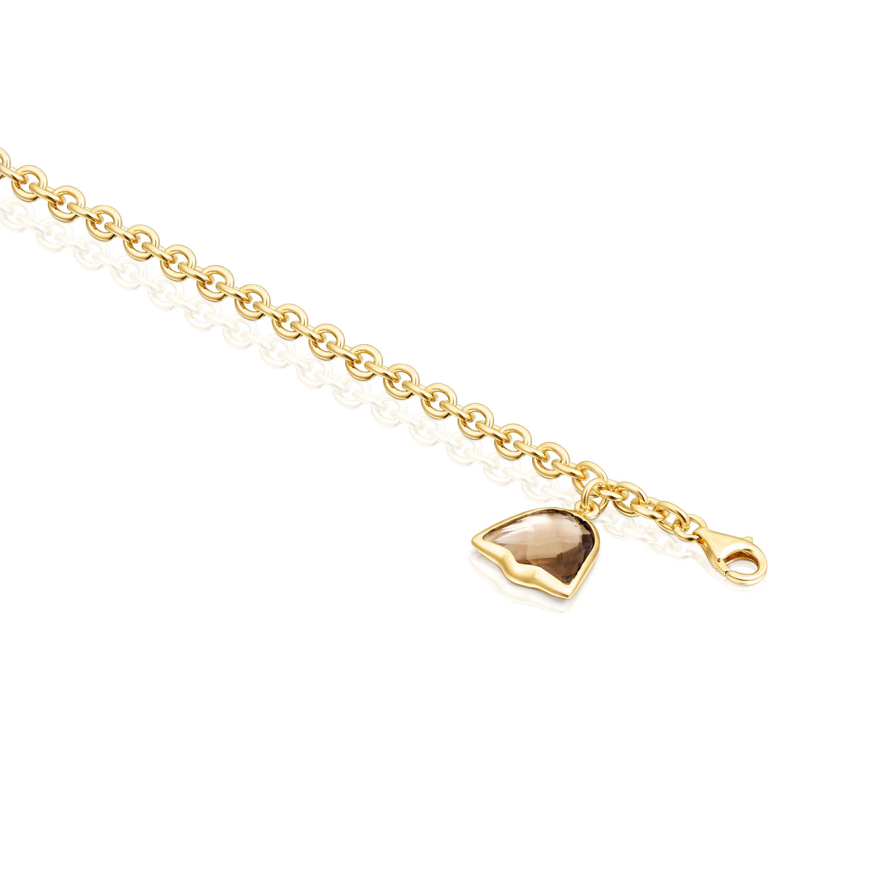 Silver Vermeil and smokey Quartz Sweet Dolls Color Bracelet