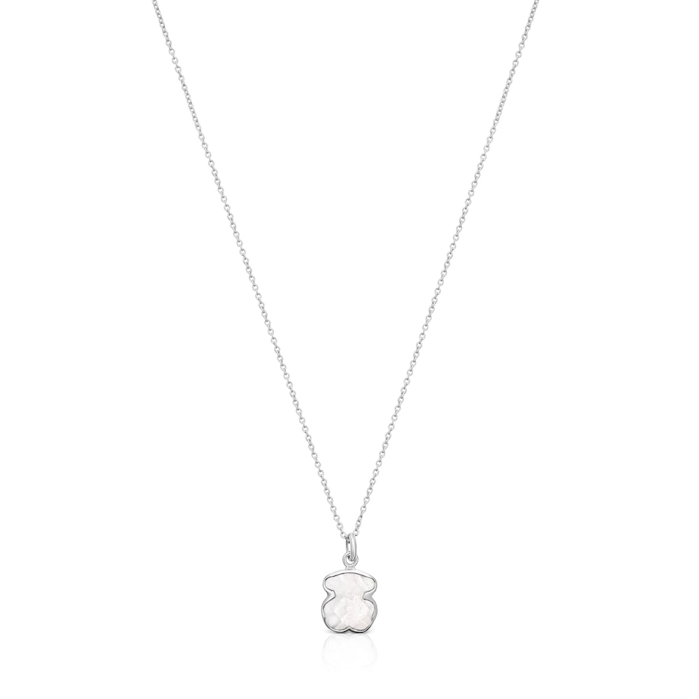 Silver and rock Crystal Sweet Dolls Color Necklace