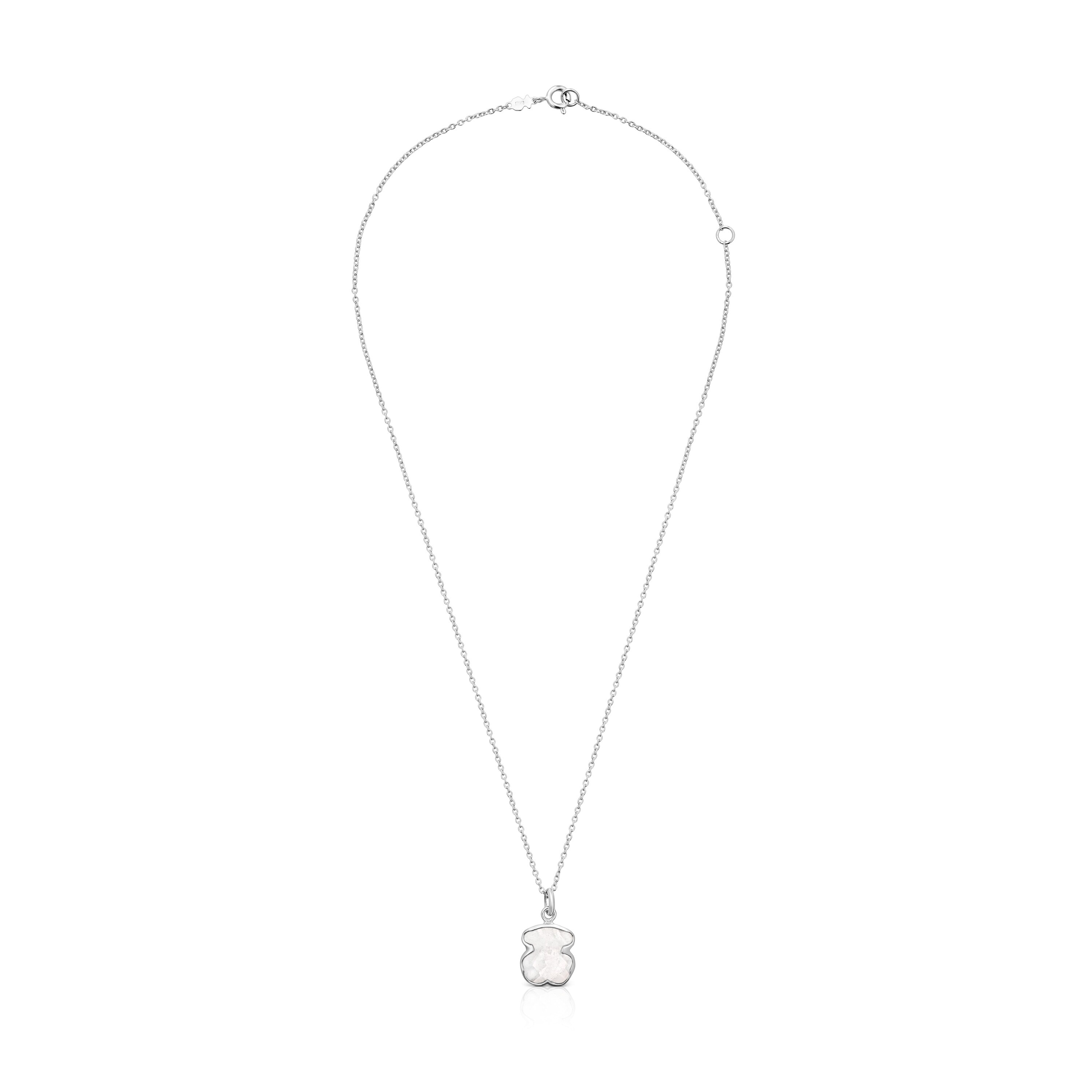 Silver and rock Crystal Sweet Dolls Color Necklace