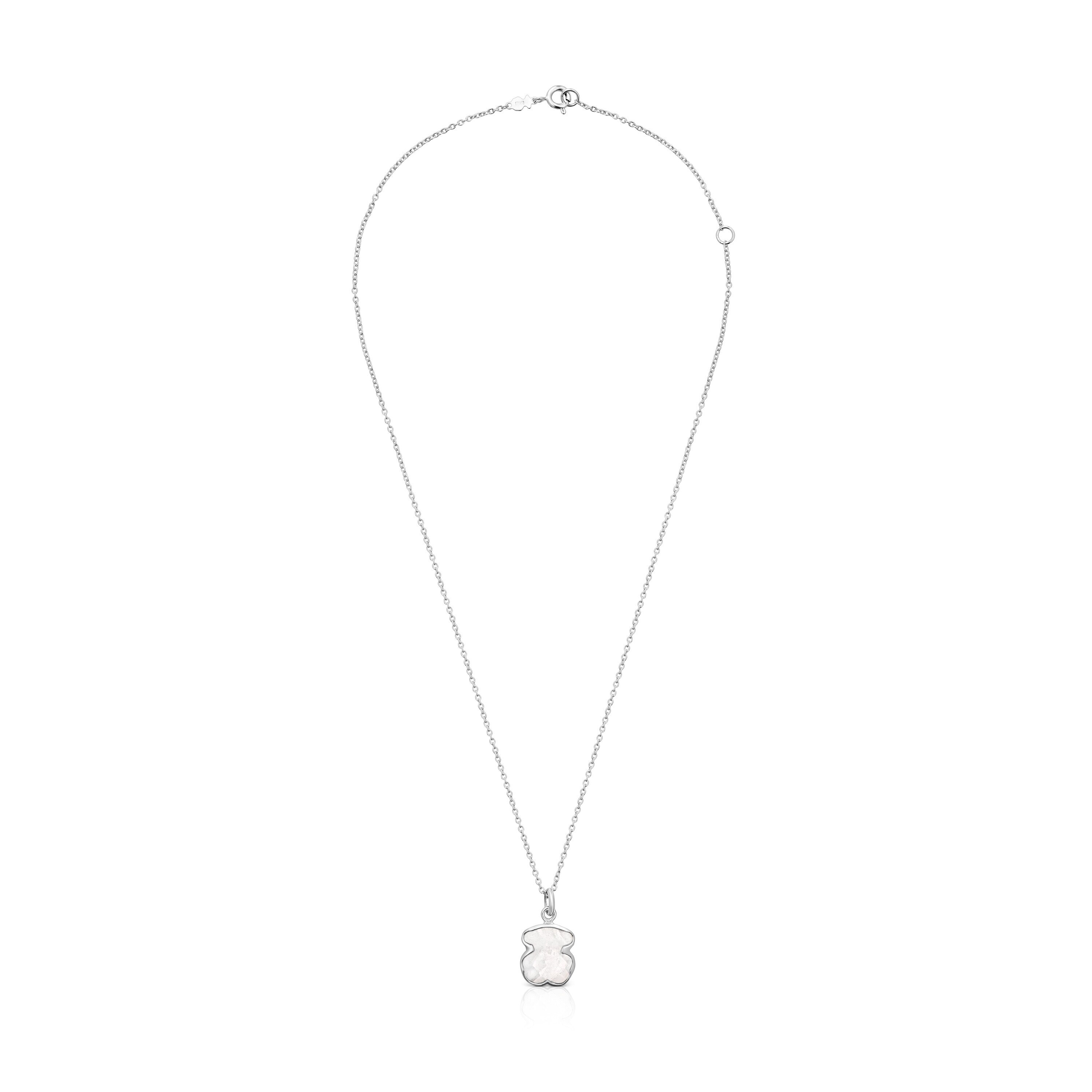 Silver and rock Crystal Sweet Dolls Color Necklace