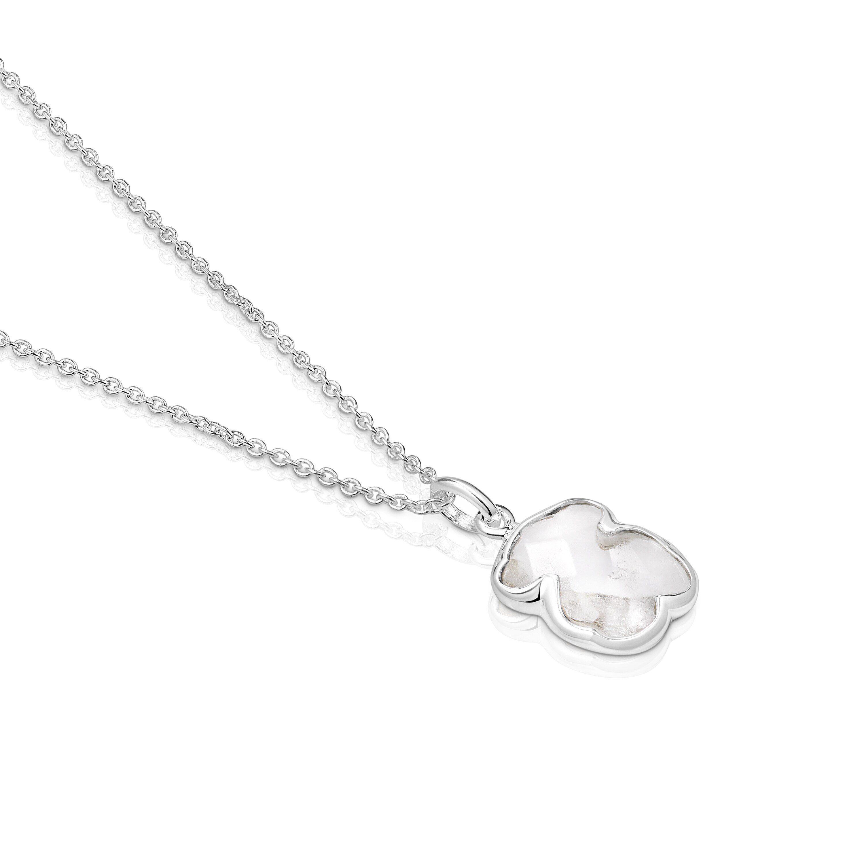 Silver and rock Crystal Sweet Dolls Color Necklace