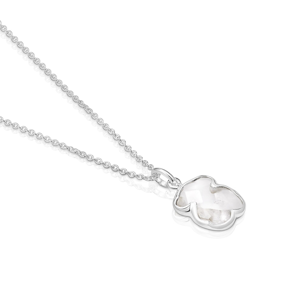Silver and rock Crystal Sweet Dolls Color Necklace