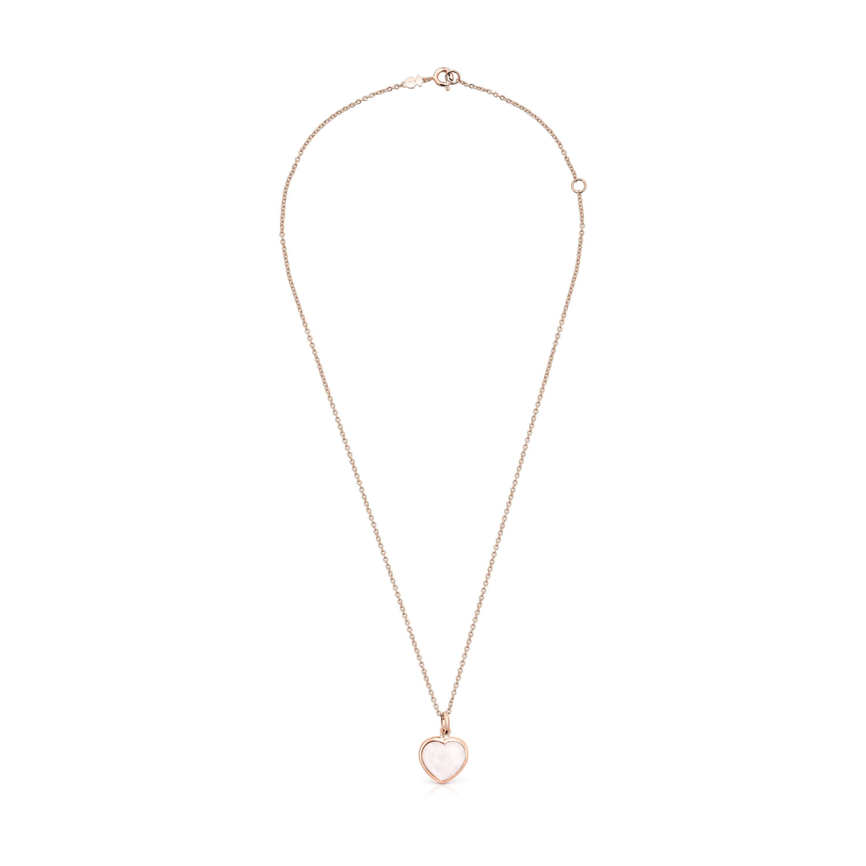 Rose 18K gold vermeil and pink Quartz Sweet Dolls Color Necklace