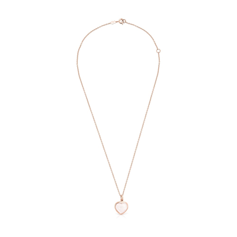 Collar Sweet Dolls Color con ba&ntilde;o de oro rosa 18 kt sobre plata y Cuarzo rosa