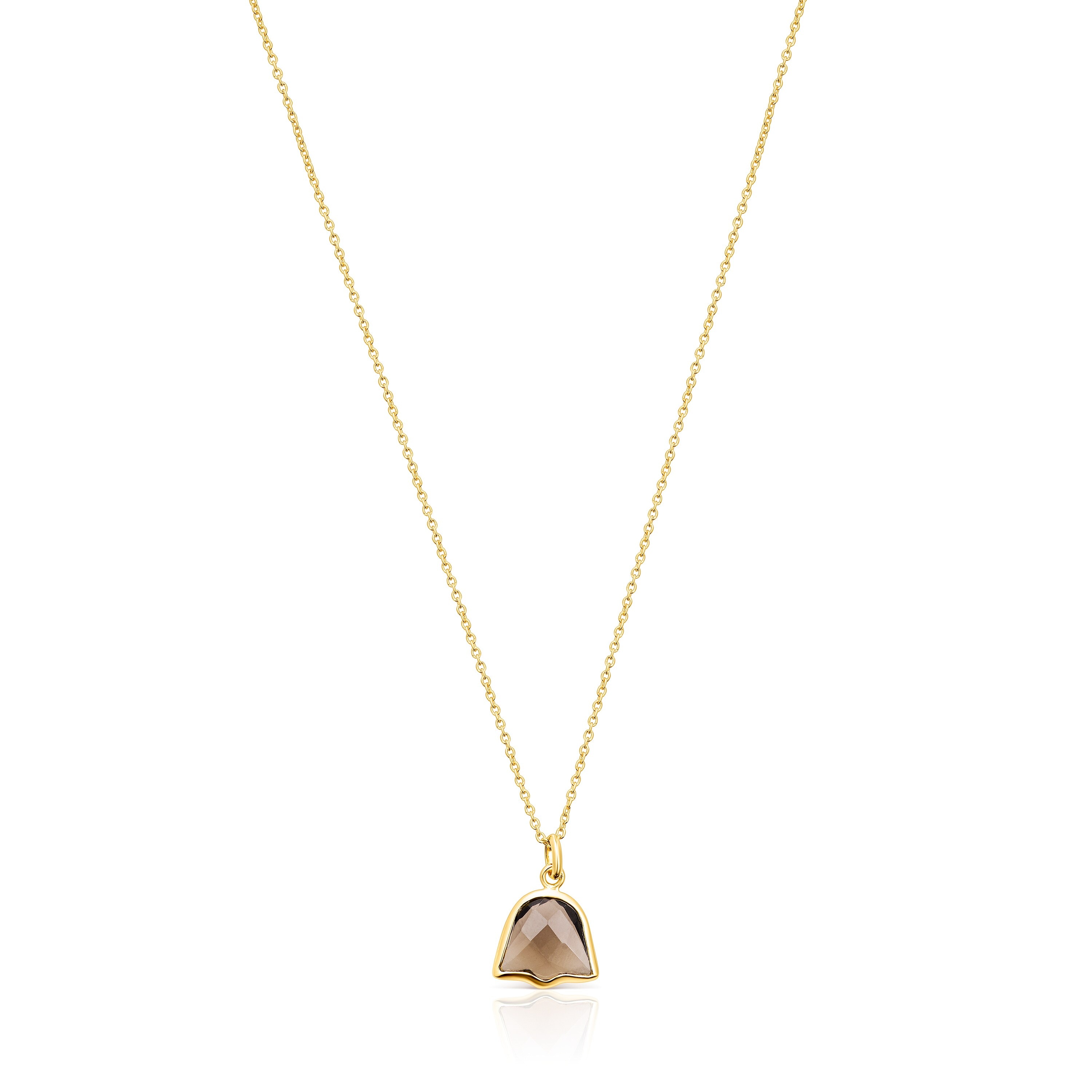 18K gold vermeil and smokey Quartz Sweet Dolls Color Necklace