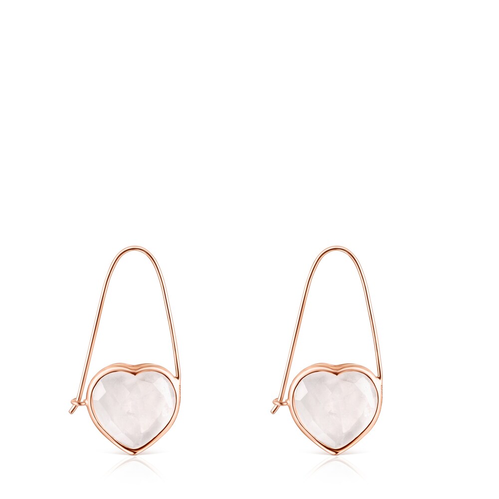 Rose Silver Vermeil and rose Quartz Sweet Dolls Color Earrings