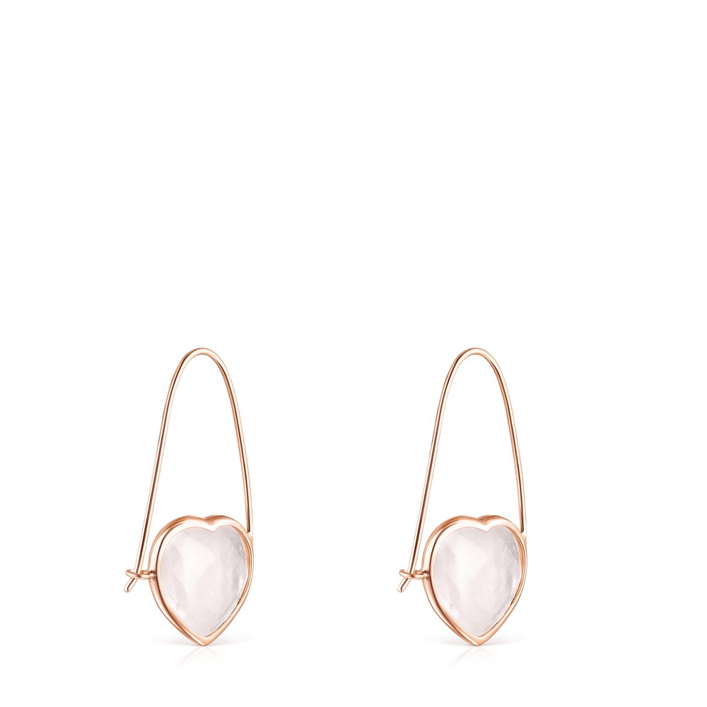 Rose Silver Vermeil and rose Quartz Sweet Dolls Color Earrings