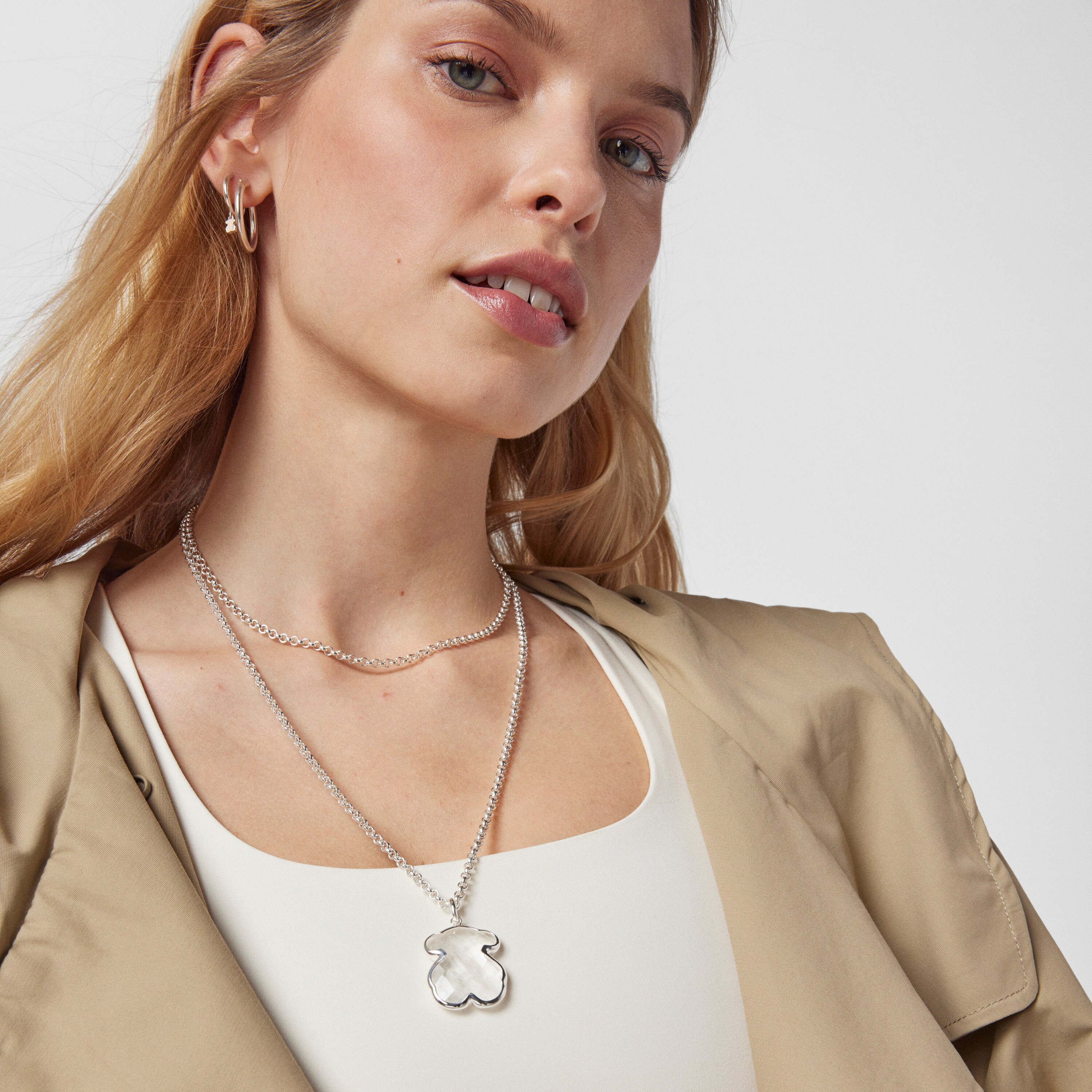 Silver and rock Crystal Sweet Dolls Color Pendant