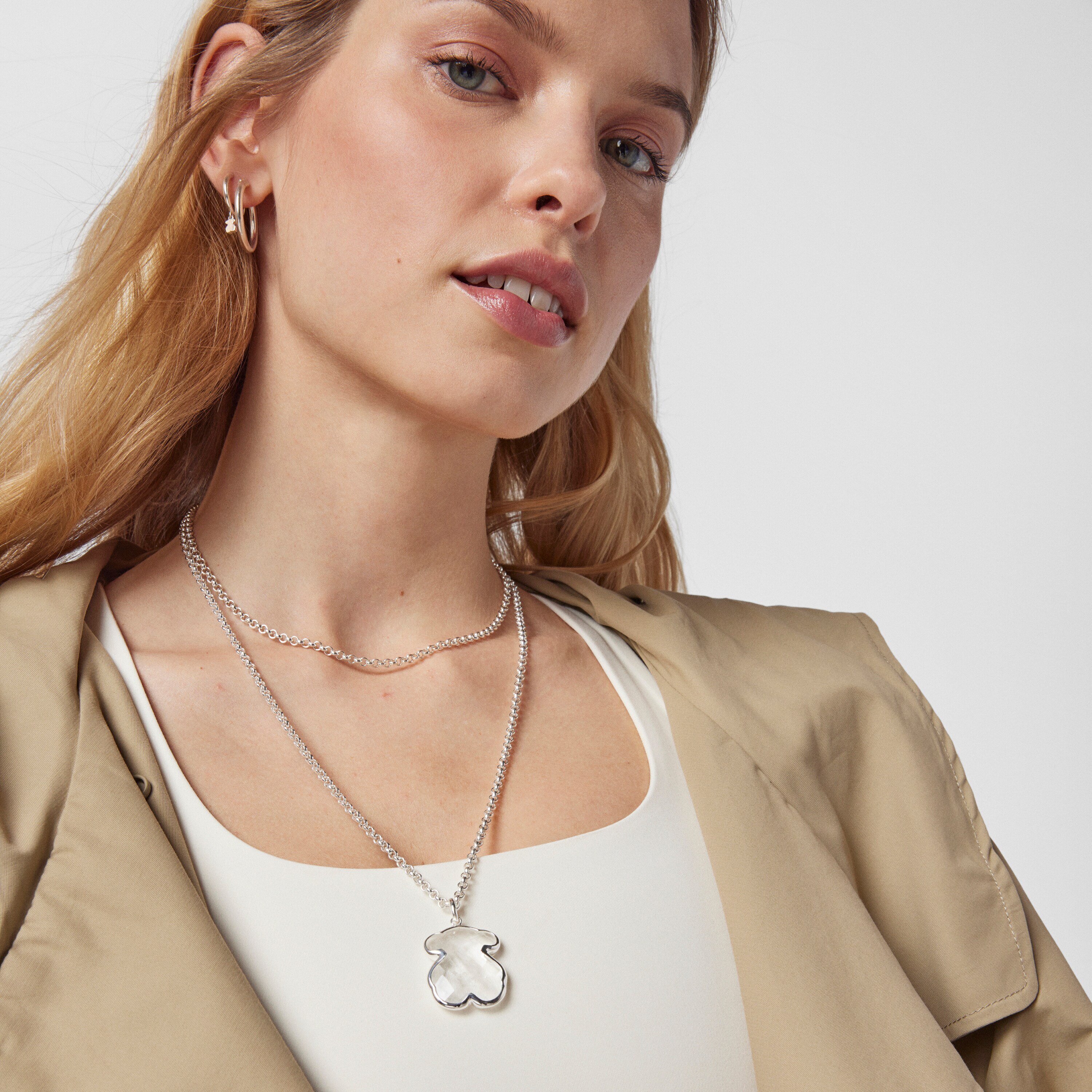 Silver and rock Crystal Sweet Dolls Color Pendant