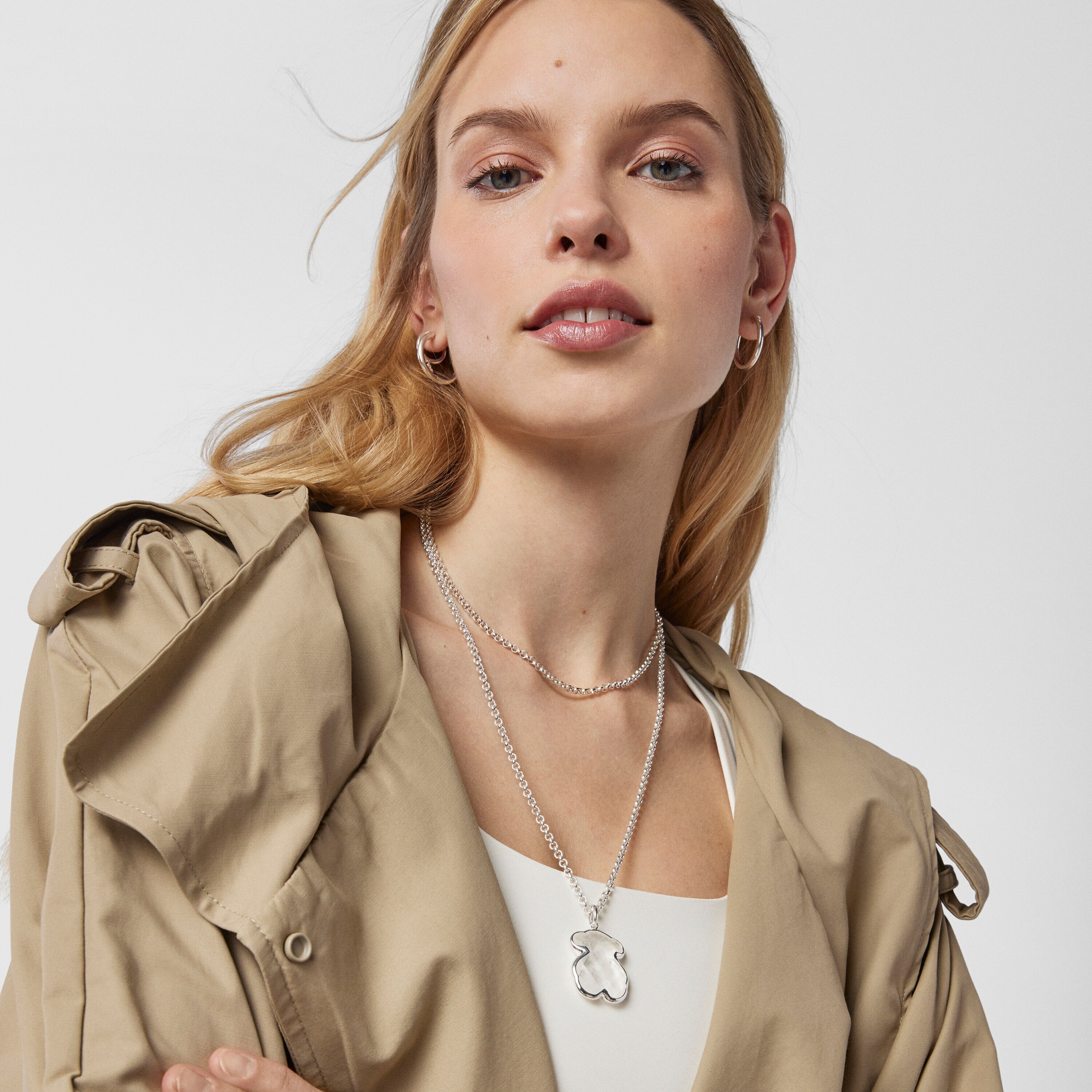 Silver and rock Crystal Sweet Dolls Color Pendant