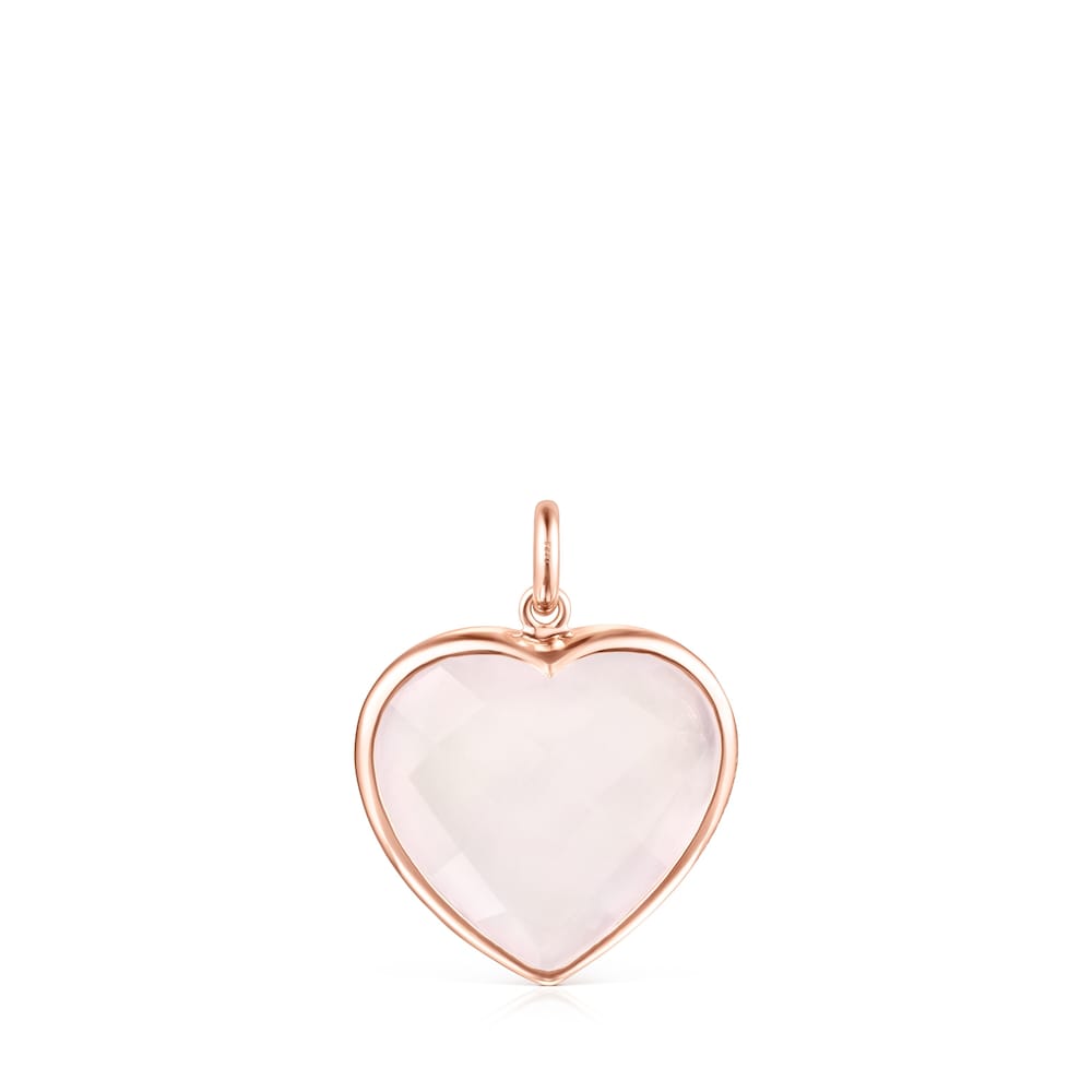 Colgante con ba&ntilde;o de oro rosa 18 kt sobre plata y cuarzo rosa Sweet Dolls Color