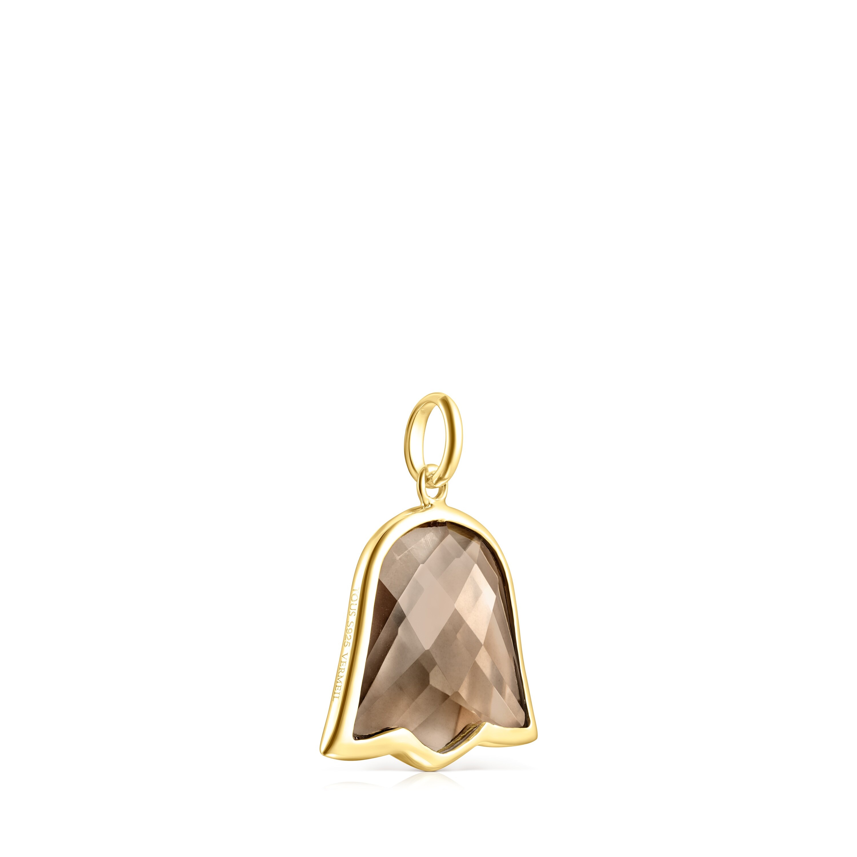 18K gold vermeil and smokey Quartz Sweet Dolls Color Pendant